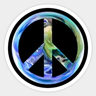 Harmony World Earth Peace Sign Sticker